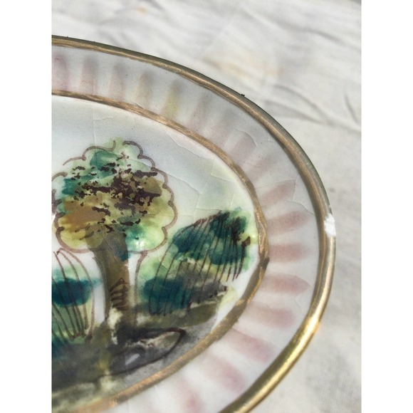 Capodimonte Italian trinket dish 5” ceramic cherub angels Italy country m.a.s. - Picture 5 of 10